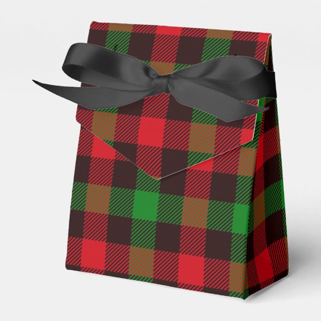 Christmas Plaid Favour Box (Front Side)