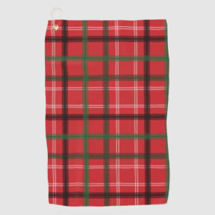 Christmas plaid golf towel