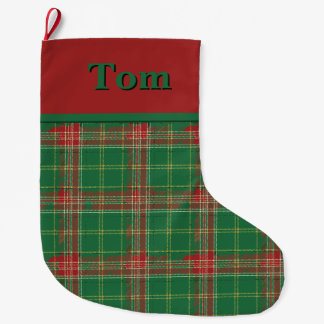 Christmas Plaid Green and Red Large Christmas Stocking