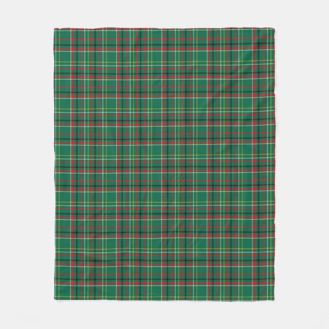 Christmas Plaid Green Pattern-23914 Fleece Blanket (Front)