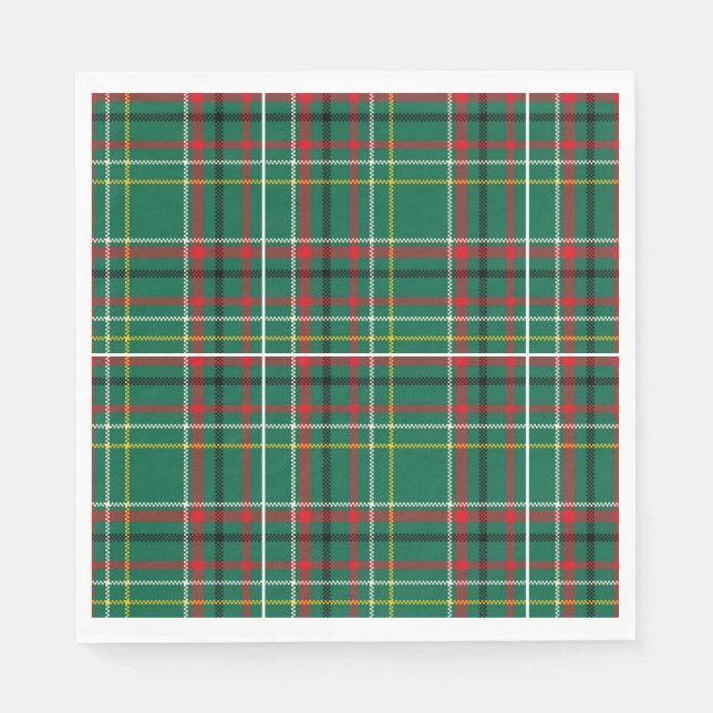 Christmas Plaid Green Pattern-23914 Napkin (Front)