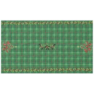 Christmas Plaid Green with Red Tablecloth