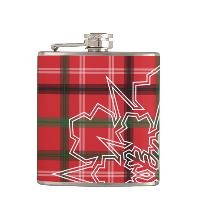 Christmas plaid hip flask (Front)
