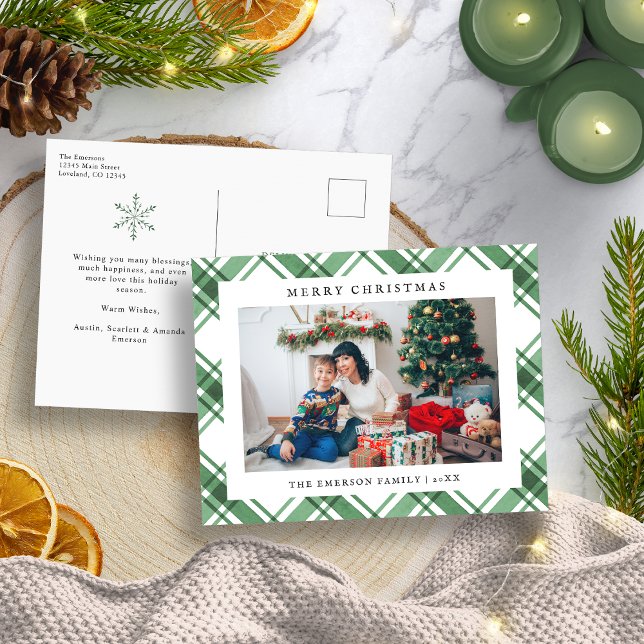 Christmas Plaid Holiday Postcard (Christmas Plaid Holiday Postcard
)