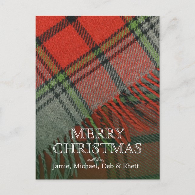 Christmas Plaid Holiday Postcard (Front)