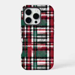 Christmas Plaid In Red Green White And Black iPhone 16 Pro Case