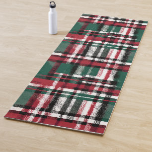 Christmas Plaid In Red Green White And Black Yoga Mat