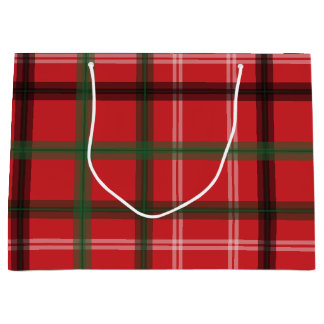 Christmas plaid large gift bag