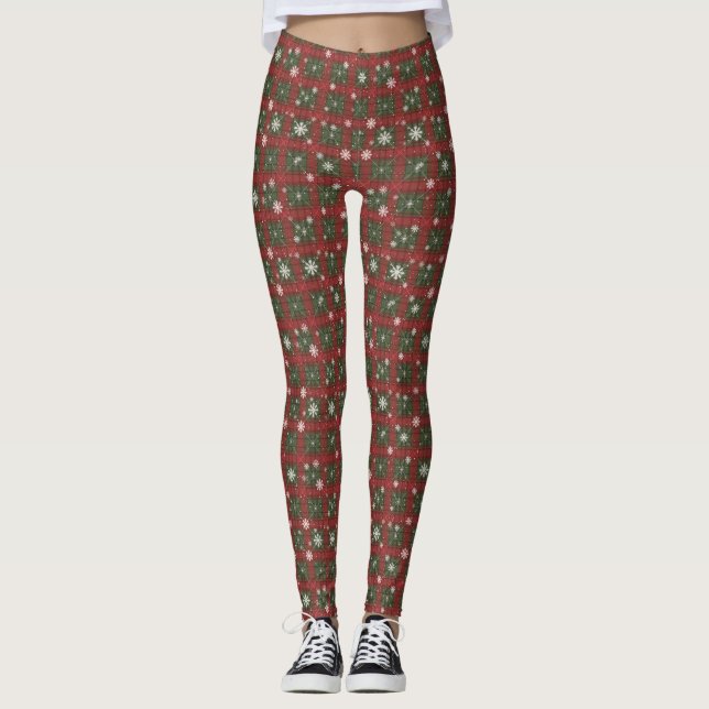 Christmas Plaid Leggings (Front)