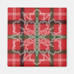 Christmas plaid magnet