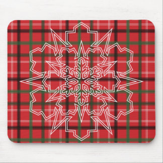 Christmas plaid mouse pad