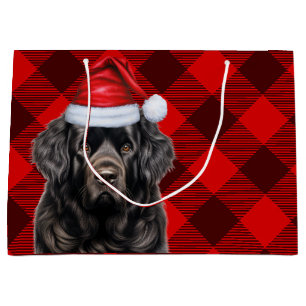 Christmas Plaid Newfoundland Dog Lover Large Gift Bag