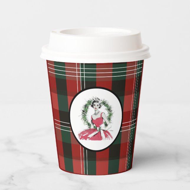 Christmas Plaid Paper Cup  (Back)