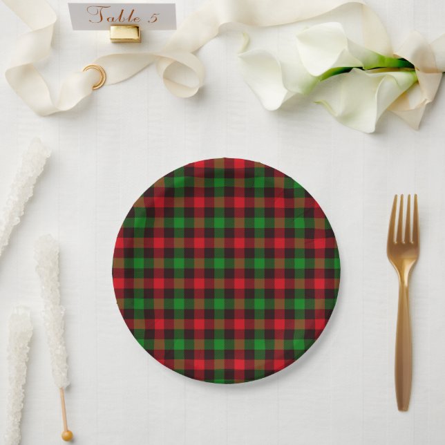 Christmas Plaid Paper Plate (Wedding)