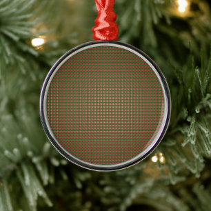 Christmas Plaid Pattern Metal Ornament
