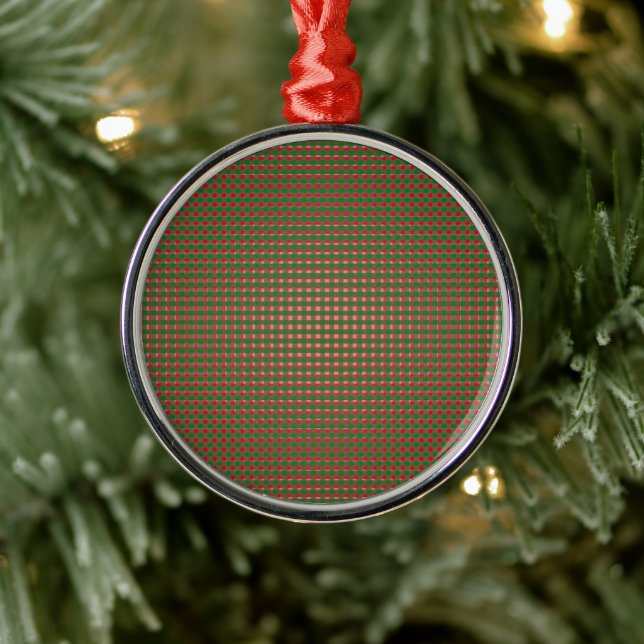 Christmas Plaid Pattern Metal Ornament (Tree)