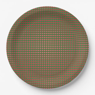 Christmas Plaid Pattern Paper Plate