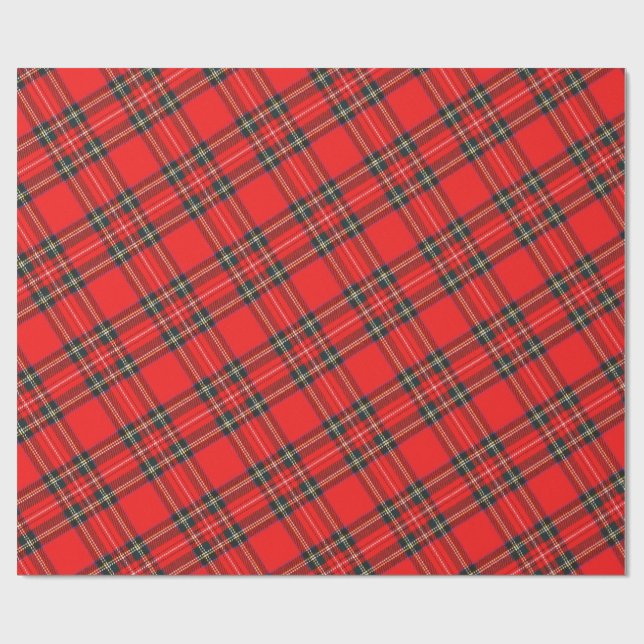 Christmas Plaid Pattern Wrapping Paper (Flat)