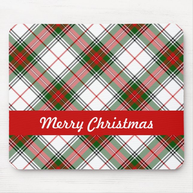 Christmas Plaid ~ Personalised Mouse Pad (Front)