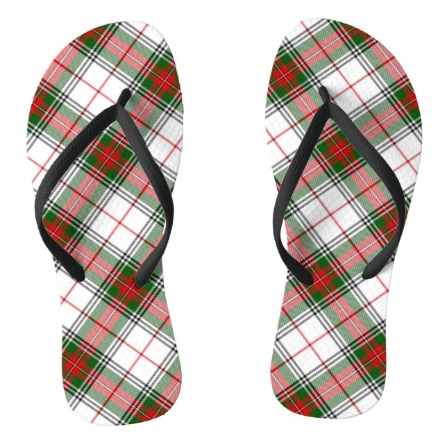 Christmas Plaid ~ Personalised Thongs (Footbed)