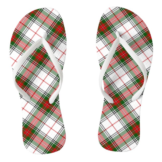 Christmas Plaid ~ Personalised Thongs (Footbed)