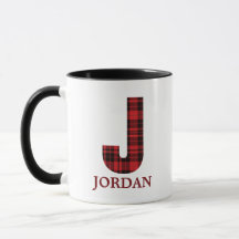 Christmas Plaid Personalized Coffee Mug J
