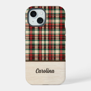Christmas Plaid Phone Case Personalised Name