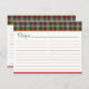 Christmas Plaid Recipe Card (Front/Back)