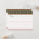 Christmas Plaid Recipe Card (Front/Back In Situ)