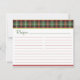 Christmas Plaid Recipe Card (Front)