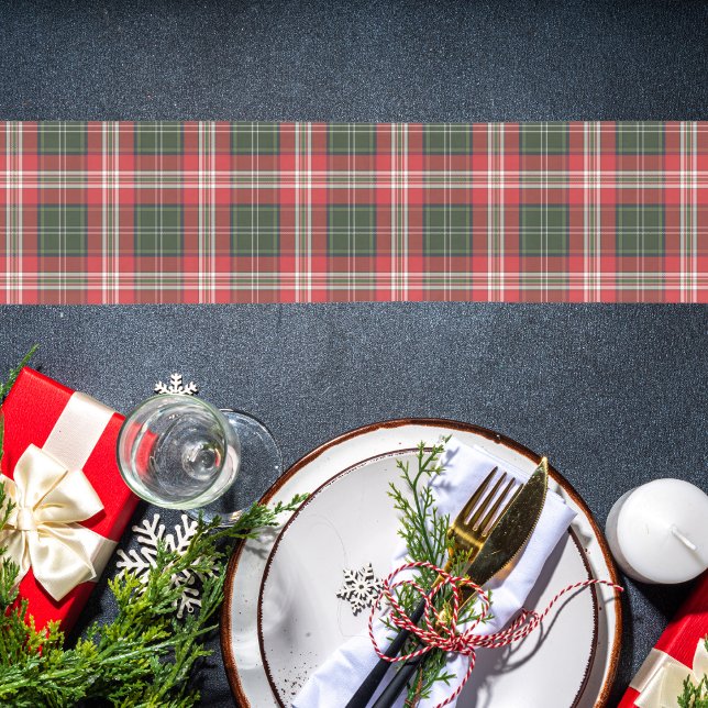 Christmas Plaid Red Green Plaid Holiday Short Table Runner (Creator Uploaded)