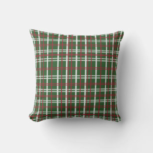 Christmas Plaid Red, Green, White Cushion
