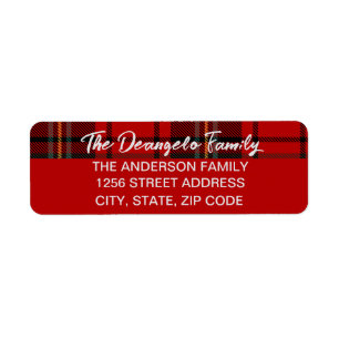 Christmas Plaid Return Address Label