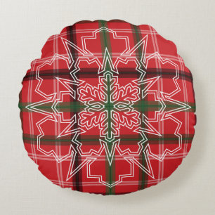 Christmas plaid round cushion