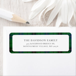 Christmas Plaid Tartan Green Custom Return Address Return Address Label
