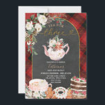 Christmas Plaid Tea For Three Plaid 3rd Birthday Invitation<br><div class="desc">EDITABLE Christmas Plaid Tea For Three Plaid 3rd Birthday Invitation
Elegant Chalkboard White Floral Winter Christmas Birthday Tea Party
Red & Black Plaid Teapot Cakes Christmas Invite</div>