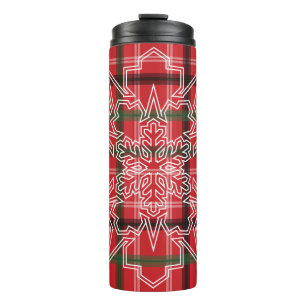 Christmas plaid thermal tumbler