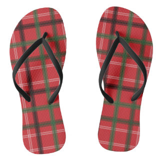 Christmas plaid thongs