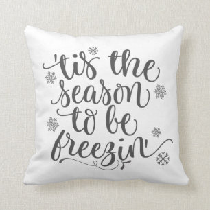 Christmas Plaid Tis the Season to Be Freezin Cushion