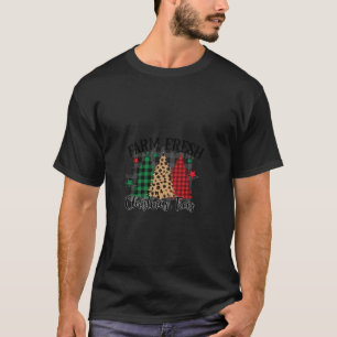 Christmas Plaid Tree Leopard Graphic T-Shirt