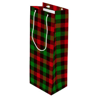 Christmas Plaid Wine Gift Bag