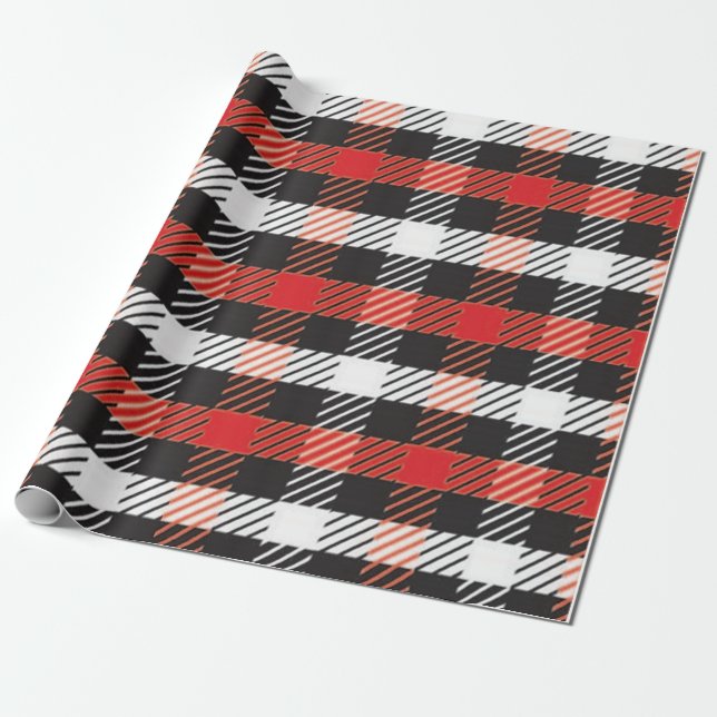 Christmas plaid wrapping paper (Unrolled)