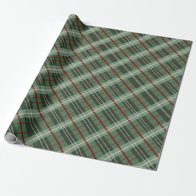 Christmas Plaid Wrapping Paper (Unrolled)