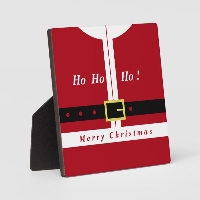 Christmas Plaque Gift Santa Claus - Your Text Name (Front)