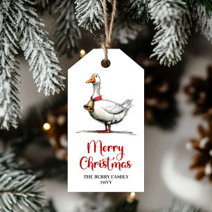 Christmas Playful Silly Goose Humor Gift Tags