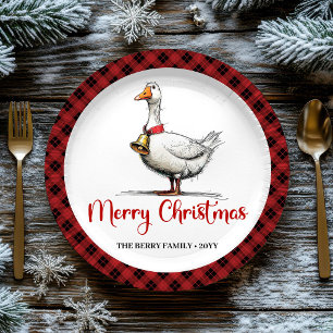 Christmas Playful Silly Goose Humor Party Plates