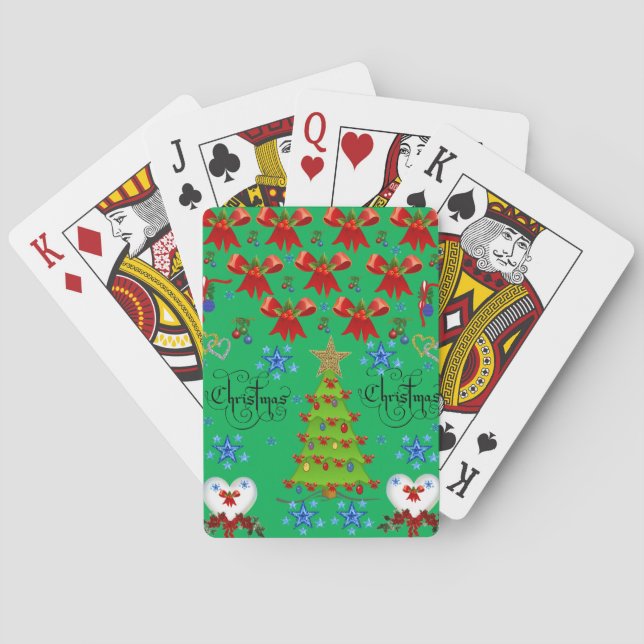 Christmas playing card deck dark green (Back)