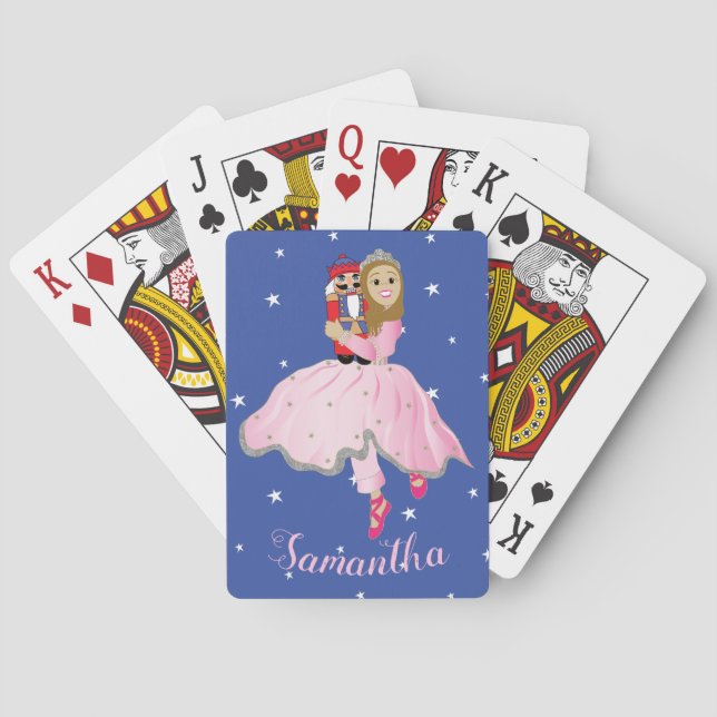 Christmas Playing Cards Nutcracker Lt Brwn Hair (Back)
