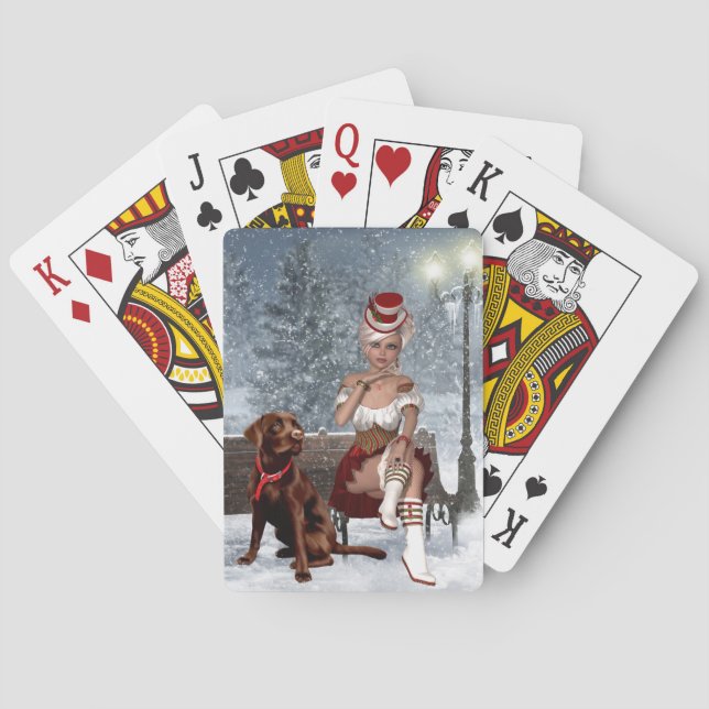 Christmas Playing Cards with Sexy Woman (Back)