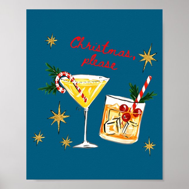 Christmas Please Retro Festive Tail Xmas Holiday D Poster (Front)